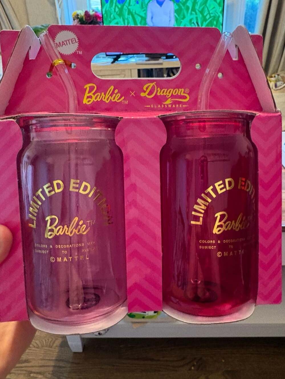 Barbie x Dragon Glassware 16oz Drinking Glasses Set of 2